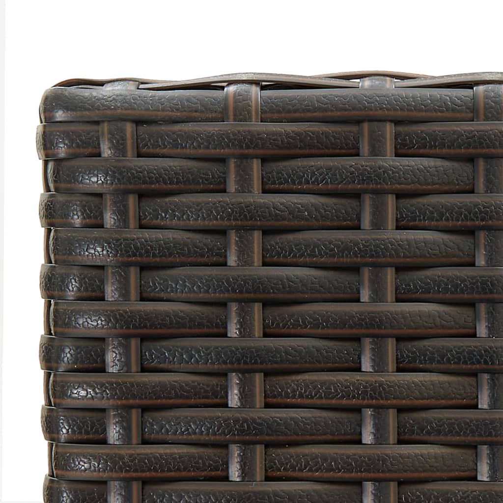 5 Piece Garden Bar Set with Armrests Poly Rattan Brown