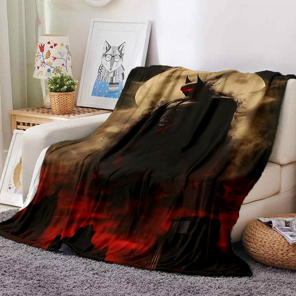 1pc Batman Moonlight Flannel Blanket Soft Warm Throw for Home, Office, Travel, All-Season Cozy Bedding GiftL1122