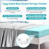 4Pcs Bed Sheet Holders Fitted Sheet Straps Universal Fit Easy Installation Secure Heavy Duty Bed Sheet Holders for All Mattress Size