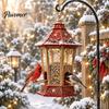 Garden Gift for Bird Lovers Christmas Snowman Hanging Feeder, Resin Decorative Wild Weatherproof Feeding Station Balcony Ornament Yard Patio Balcony,