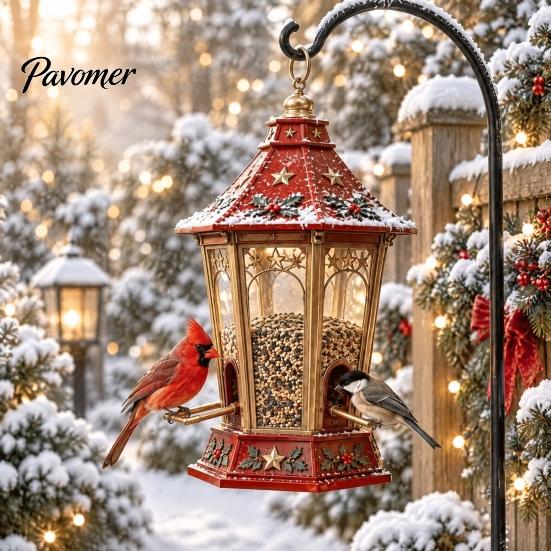 Garden Gift for Bird Lovers Christmas Snowman Hanging Feeder, Resin Decorative Wild Weatherproof Feeding Station Balcony Ornament Yard Patio Balcony,