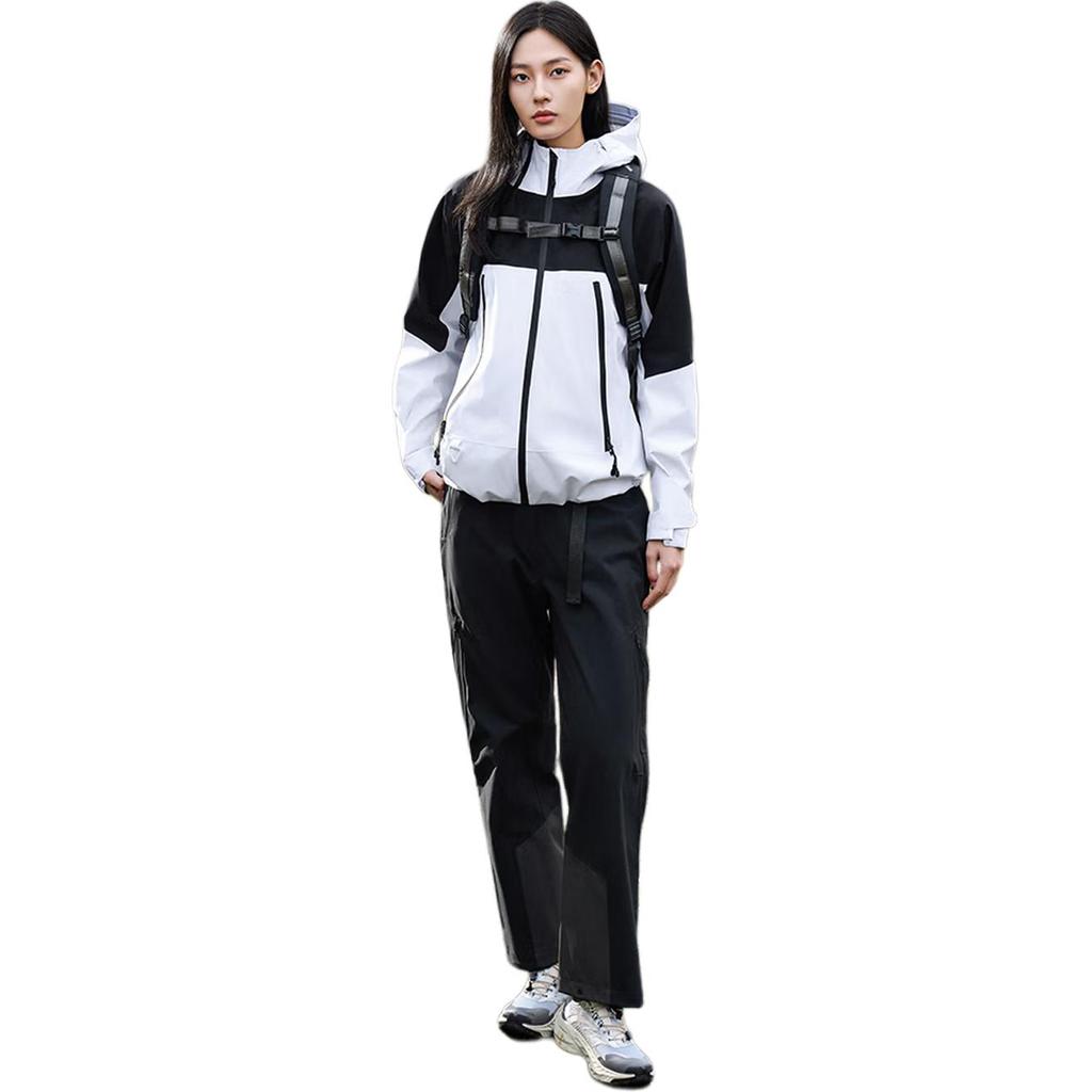Anta X China National Geography Outdoor Series Удобная Повседневная Простая Толстовка на Молнии с Капюшоном Color Block Куртка из Жесткой Оболочки Ветрозащитная Водонепроницаемая 162516606-1