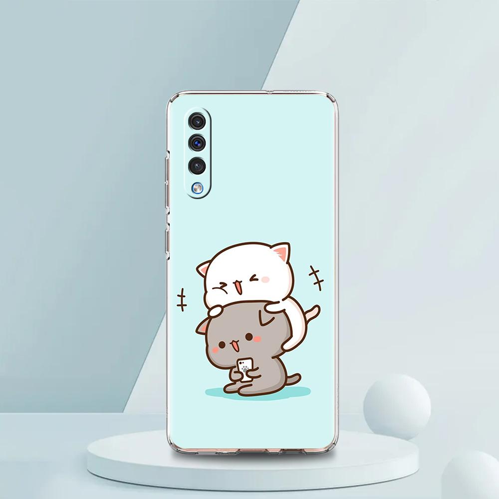 Милый Мультяшный Кот Пара Чехол Для Samsung A16 A14 A12 A22 A32 5G A34 A42 A52 A54 A50 A70 A72 A30 A40 A20E A10S A20S A02S A04S A06