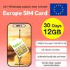 SIM-карта Великобритании 30 дней 30 ГБ / SIM-карта Европы 30 дней 12 ГБ, Безлимитные местные звонки и SMS, Действует в 72 странах, Поддержка сетей 4G/5G,