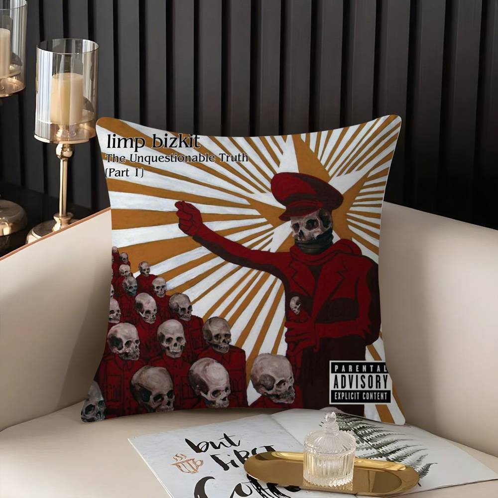 L-Limp Bizkit Музыкальная наволочка для подушки Домашняя комната в общежитии Спинка стула Короткий плюш Двусторонний принт Офис Время для сна Чехол для подушки