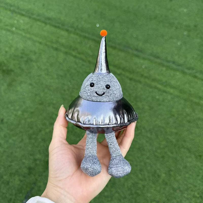 10cm Creative Space Man Plush Series UFO Black Hole Bag Charm Fur Toy Gift Keychain Gift Item