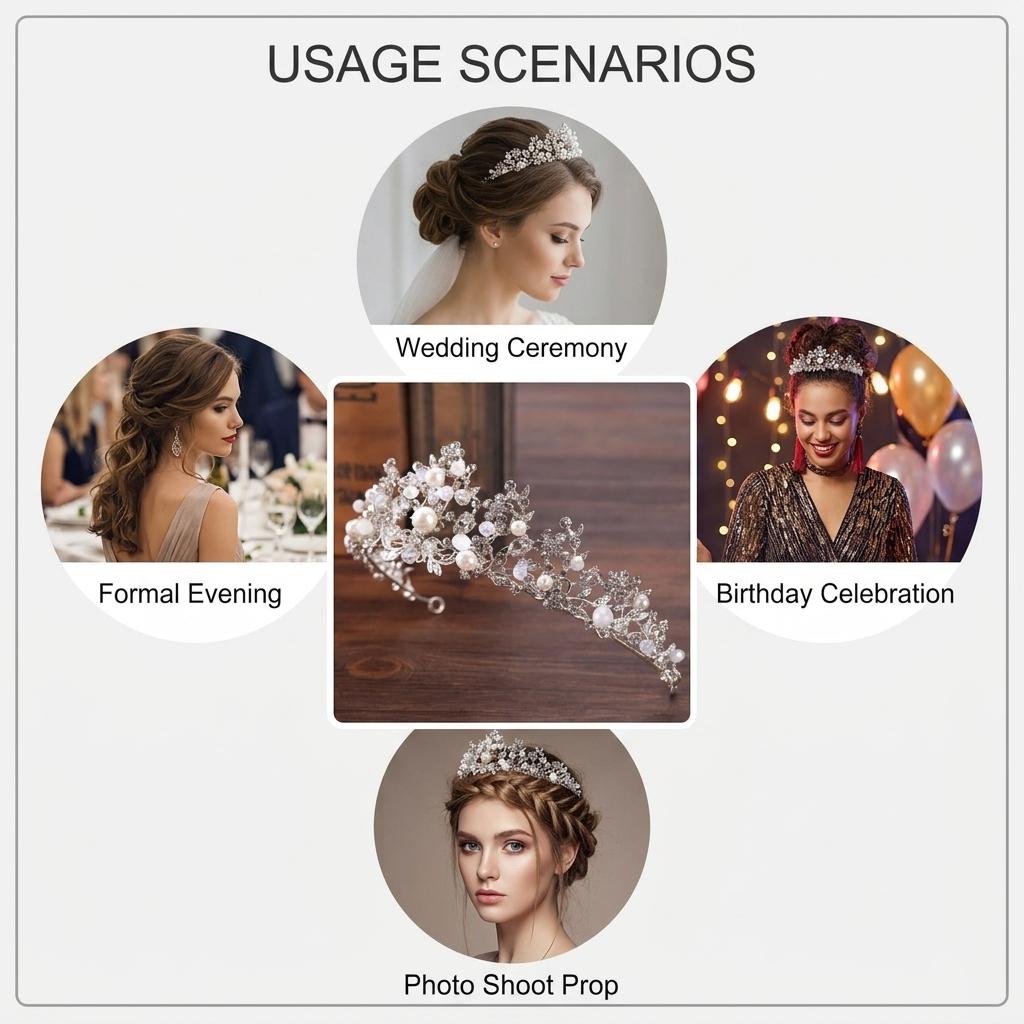 Bridal Hair Crown With Pearl And Branch Design For Wedding Ceremony Party Daily Wear