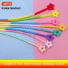 10 шт. градиентный цветной силиконовый органайзер для кабеля в виде цветка и звезды Pengikat Kabel Cable Kabel Ties держатель для шнура Diy брелок аксессуары