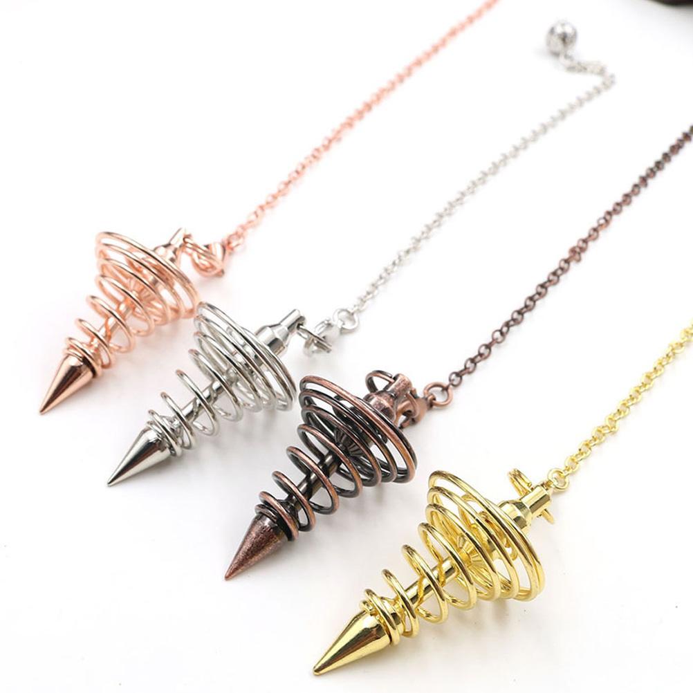 Metal Spiritual Pendulum for Divination Threaded Dowsing Pendulum Healing Pendulum Chain