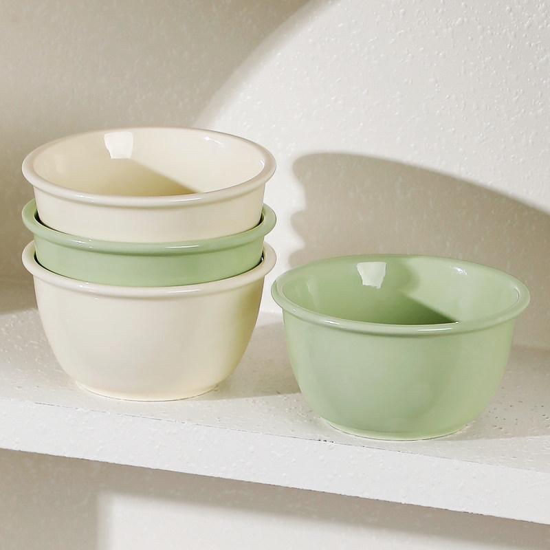 2025 Elegant Ceramic Rice Bowl: High-Value Cream Style Tableware for Home Use