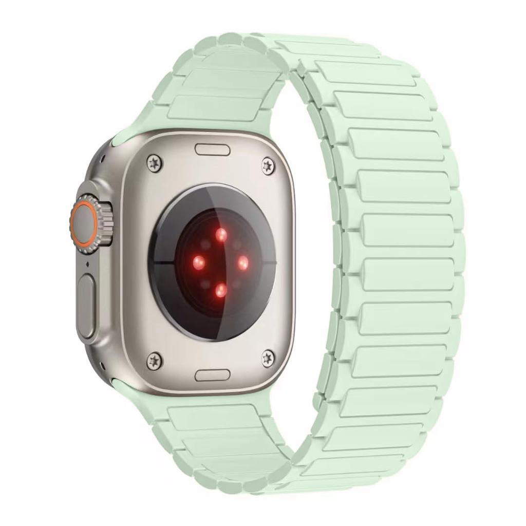 Magnetic Silicone Strap for Apple Watch Bands ultra 2 3 49mm 44mm 40mm 45mm 41mm 46mm correa Bracelet iWatch Series 11 10 9 8 Se