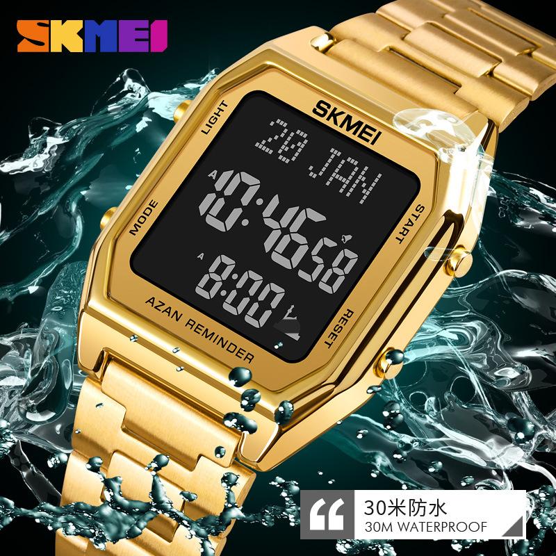 Moment American Мужские мусульманские часы Электронные часы Город Переключатель Закладка Направление Подсказка Многофункциональные часы