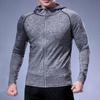 Men Full Zip Hoodie Quick-Dry Sweatshirt with Reflective Strip Zipper Sports Jacket Hoodie for Running Fitness Golfing