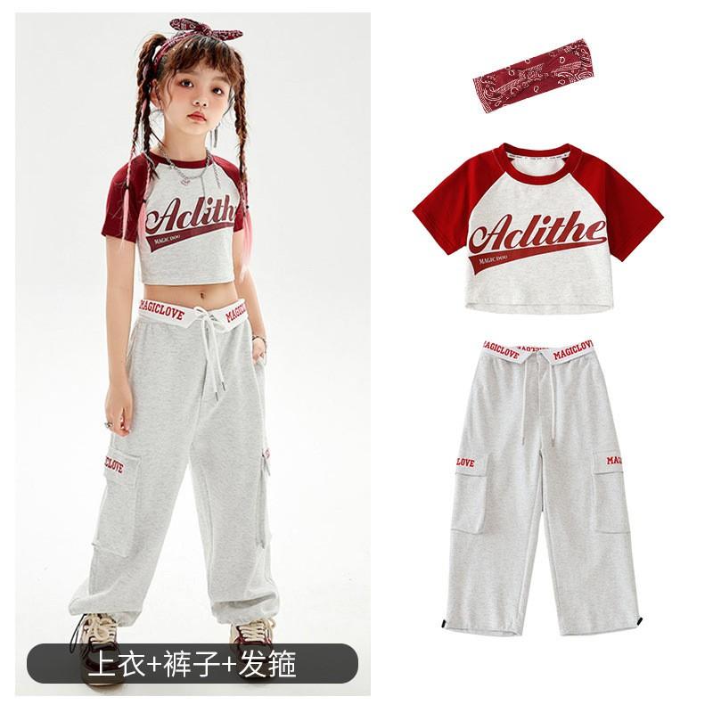 Girls Hip Hop Dance Costume Jazz Performance Outfit Kids Street Practice Wear Trendy Stage Clothes