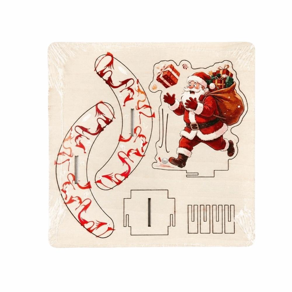 DIY Handmade Christmas Desktop Decor Wooden Santa Claus Ornaments Holiday Table Decor