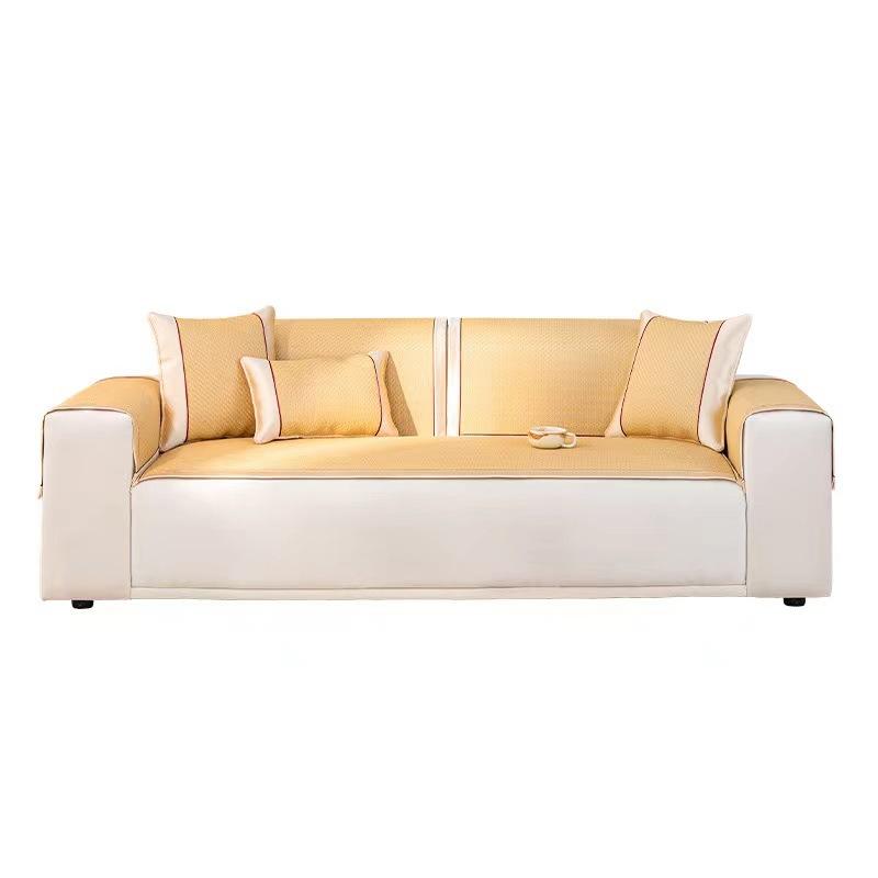 Ice Silk Rattan Mat Sofa Cushion Breathable Pe Rattan Sofa Cover Light Luxury Non-Slip Seat Cushion Sofa Cover Towel