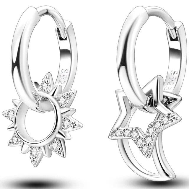 Классические серьги 2023, стерлинговое серебро 925 пробы, разноцветные серьги-кольца с цирконием для женщин, дня рождения, свадьбы, помолвки, мужские подарочные ювелирные изделия