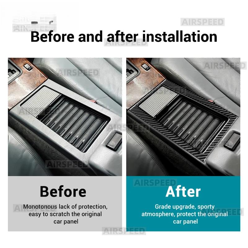 Real Soft Carbon Fiber Sticker For Mercedes Benz SL R129 1990-1994 1995 1996 1997 1998 1999 2000 2001 2002 Car Storage Box Panel.