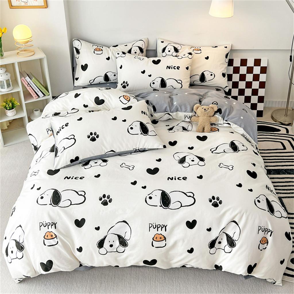 Cute Cartoon Fun Dogs Duvet Cover Bedding Set, Polyester 3D Digital Printing Bedding set King Size Printing Children's Gift