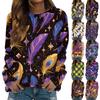 Round Neck Long Sleeve Sweatshirts For Women Print Graphic Top Casual Basic Tops Pullover