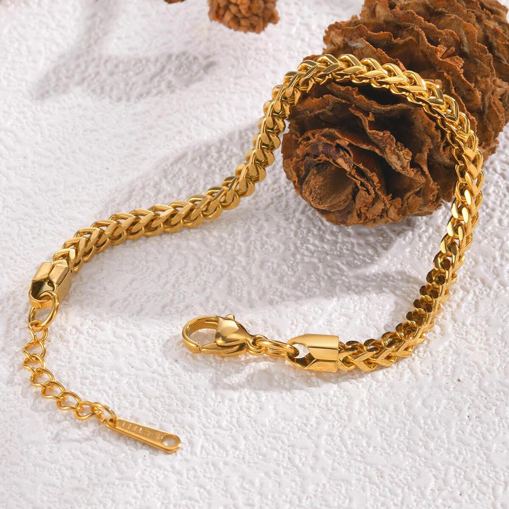 Adjustable Wheat Chain Bracelet for Women, Gold Plated Link Waterproof Jewelry, Party Birthday Bracelets Gift