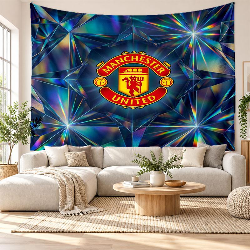 Manchester United Wall Tapestry, Soft Fabric Wall Hanging, Decorative Backdrop For Bedroom Home Wall Art