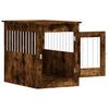 Wooden Style Dog Crate in Smoked Oak Finish 55 x 80 x 68 cm Engineered Wood & Steel