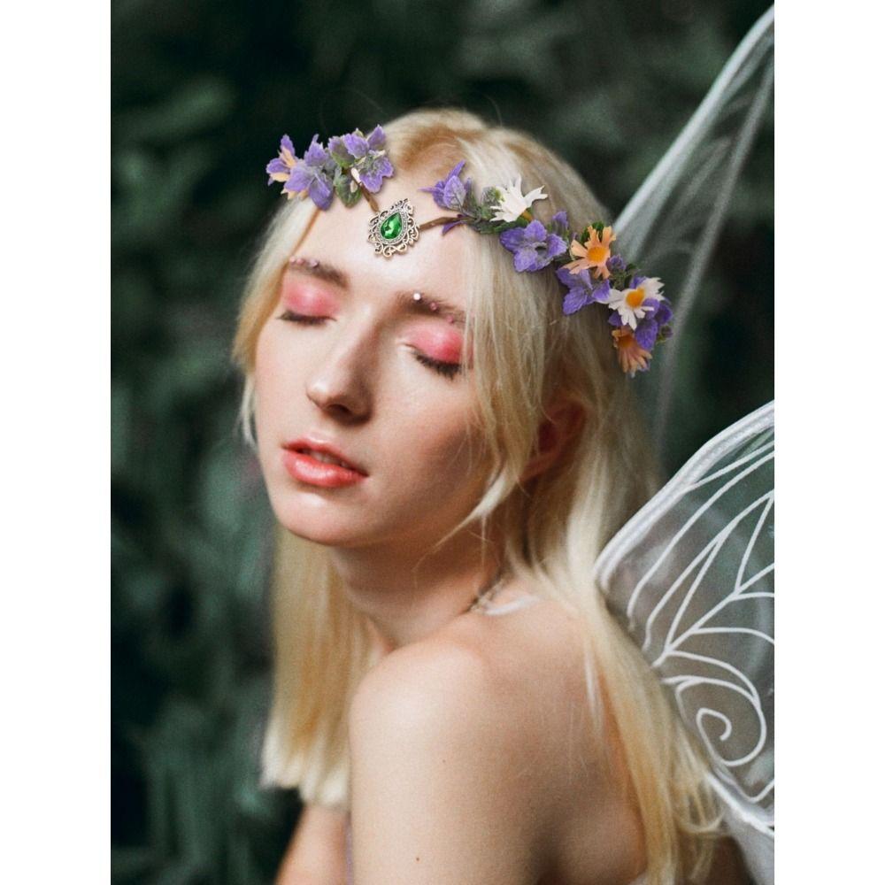 Wedding Elf Headpiece Cosplay Forest Floral Headband Christmas Gift Elven Princess Tiara