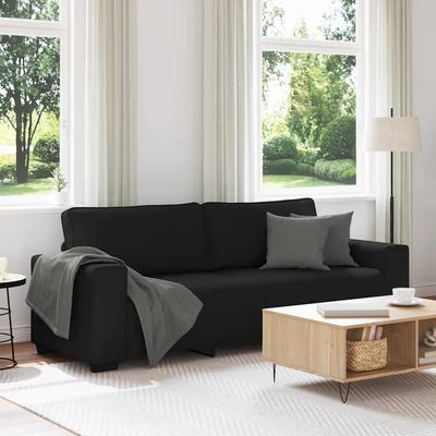 vidaXL 3-Sitzer-Sofa Schwarz 220x77x82 Cm Stoff