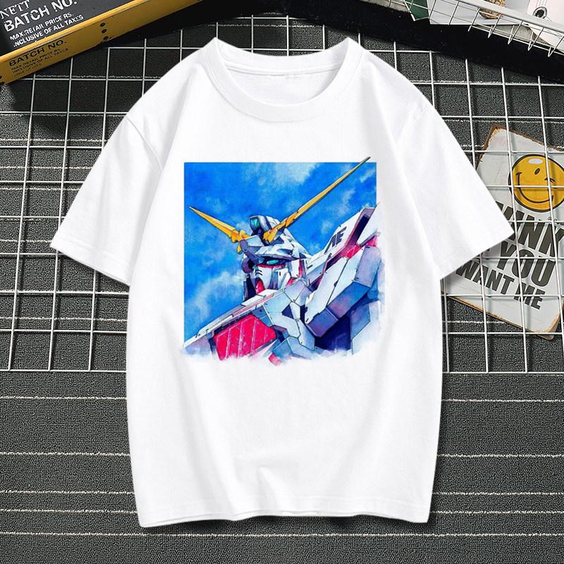 Аниме Футболка Mobile Suit Gundam для Мужчин Женщин Детей Классический Робот Графика Повседневная Хлопок Короткий Рукав Уличная Одежда Топ