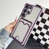 Прозрачный чехол для телефона Samsung Galaxy с золотым покрытием и карманом для карт