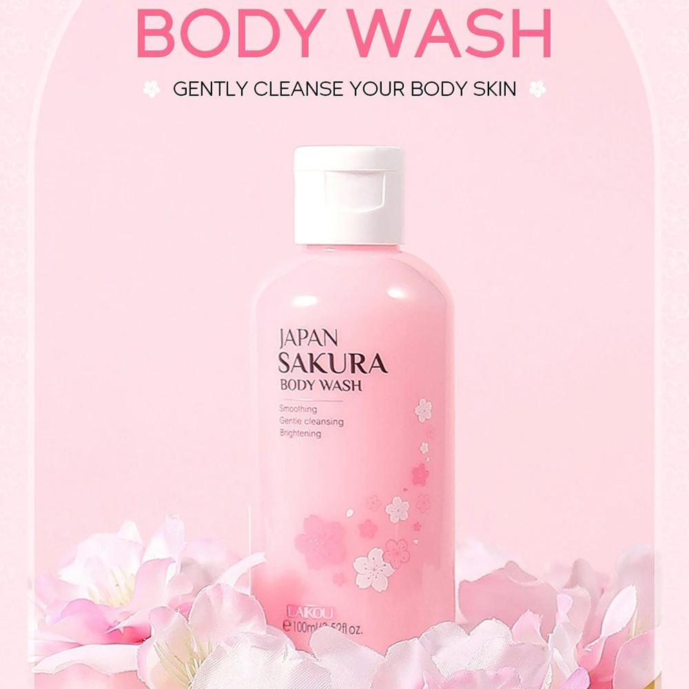 LAIKOU Sakura Body Wash Body Wash Гели для душа 100 мл Лосьон Гладкий Мягкий Очищающий Увлажняющий Осветляющий Сужающий Поры Восстанавливающий Уход за телом
