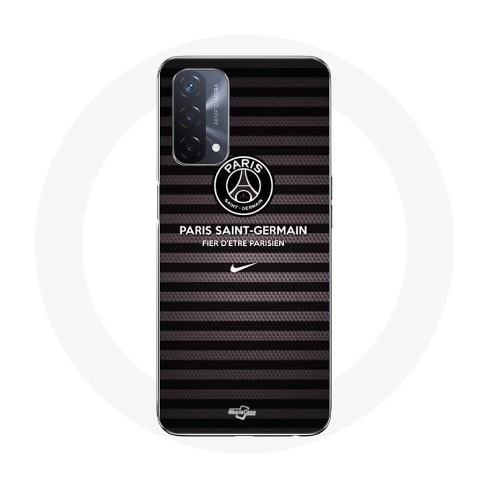 Coque - MANIACASE - Oppo A93 5G - Noir et gris - Le Paris SG et Nike - Souple