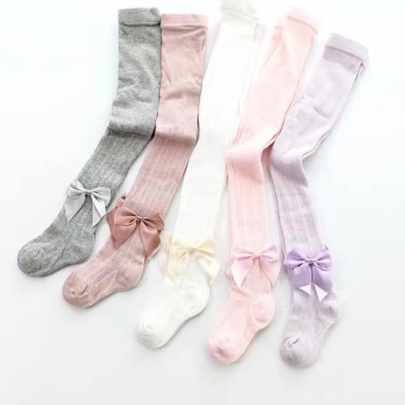 Детские колготки весна осень однотонные детские колготки сетчатые колготки с бантом танцевальные колготки леггинсы для девочек