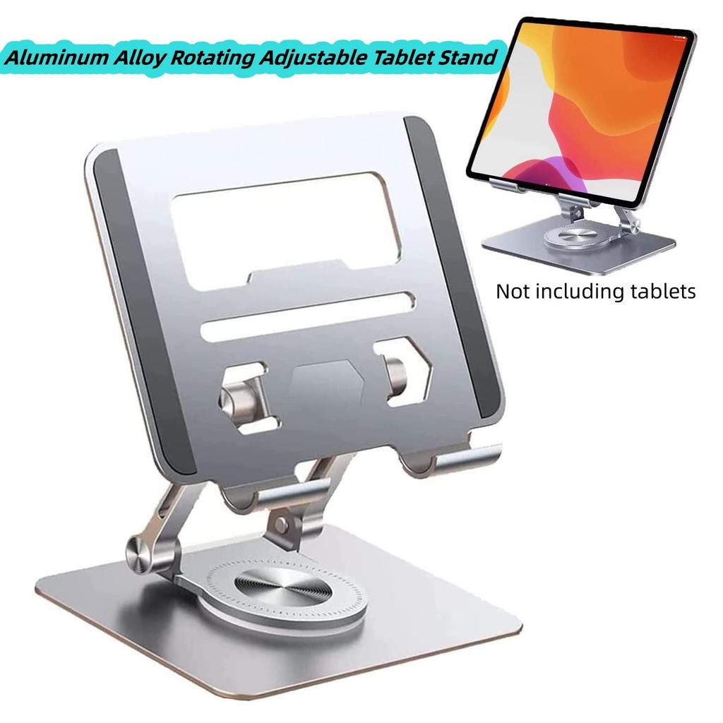 Регулируемая подставка для планшета из алюминиевого сплава, вращающееся на 360 ° основание, эргономичный складной и портативный держатель для планшета для ноутбука до 17 дюймов