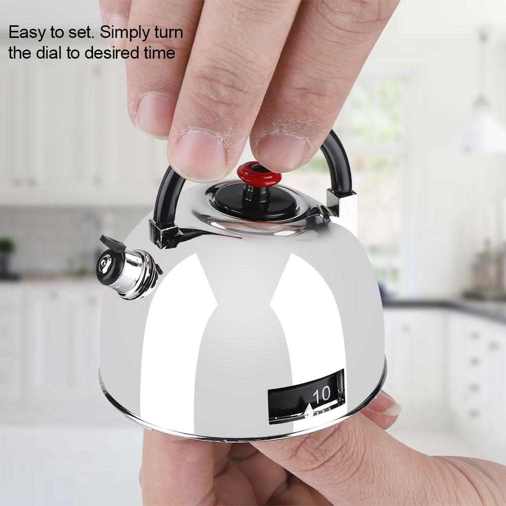 60 Minute Mechanical Kitchen Timer, Stainless Steel Wind Up Timer with Loud Alarm, for   Salon School   Cooking Baking