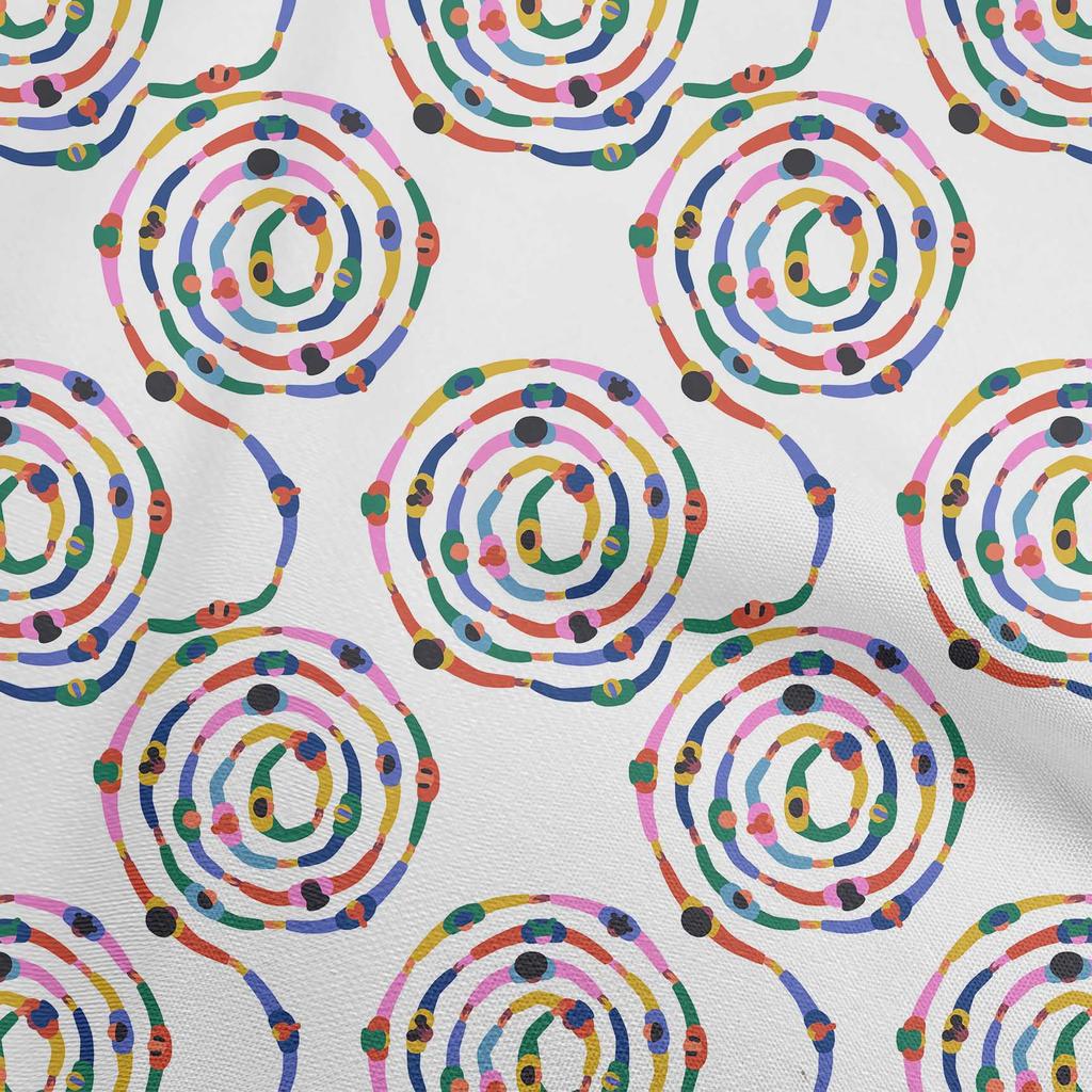oneOone Cotton Flex Light Green Fabric Abstract Circle Dress Material Fabric Print Fabric By The Yard 40 Inch