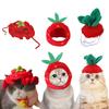 3 Pieces of Cat Hat, Cat Clothing, Fruit Hat with Ears, Fun Cat Hat Suitable for Cats and Small Dogs, Kittens, Puppies, Party Co