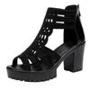 Fashion 2024 Brand Shoes for Women Plus Size Women's Sandals Fashion Zip Office and Career New Crystal Peep Toe Round Toe Heeled Sandals