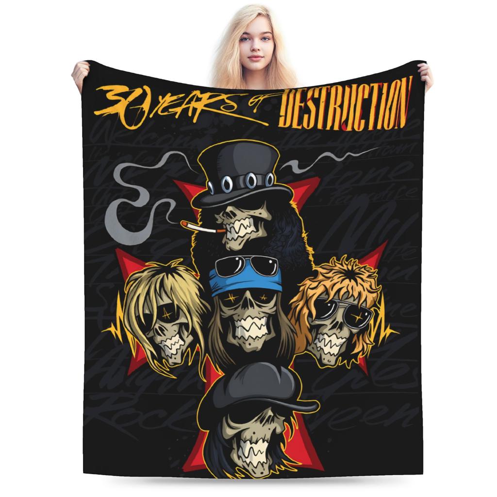 Guns N Roses Рок-группа Теплое Мягкое Одеяло Девочка Мальчик Плюшевое Плед Новинка Диван Кресло Фланелевое Покрывало Покрывало для Диван-кровати