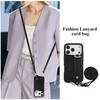 Для iPhone 17 16 15 14 13 12 11 Pro Max Air Case Кожаный кошелек из ПУ с ремешком-держателем Длинный ремешок через плечо с кольцом-застежкой Чехол