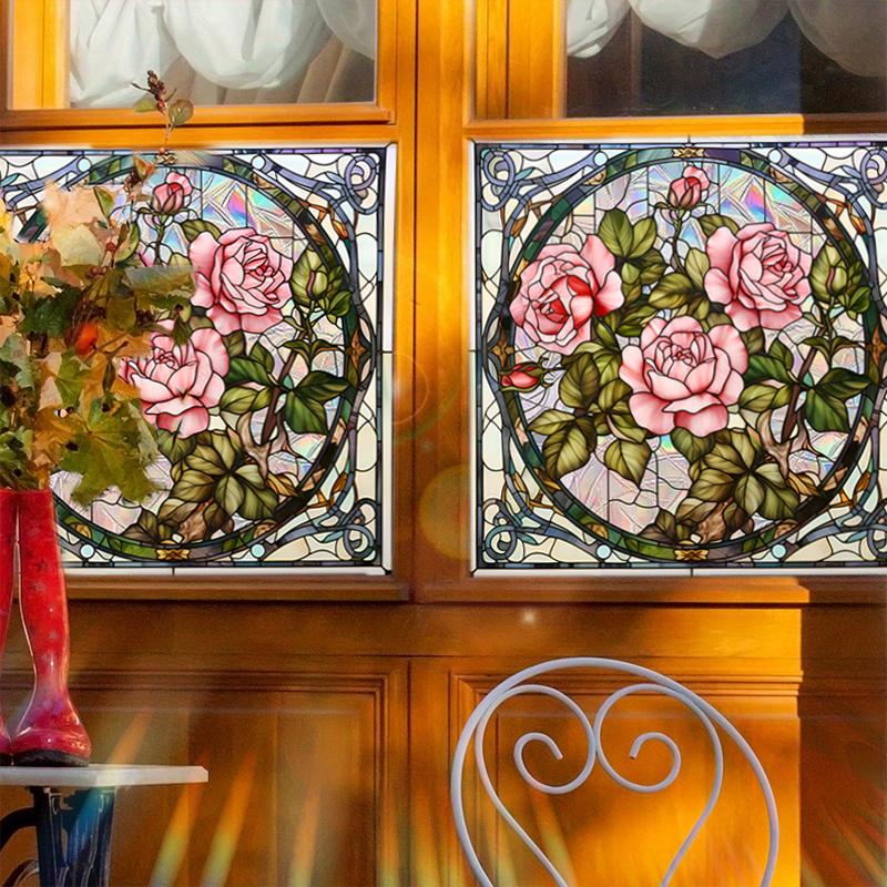 45x45 см красочная солнечная роза кирпичная паста статическая витрина клей ПВХ