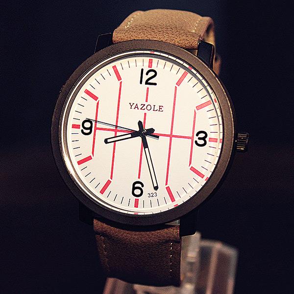 Yazole 323 Hot Sell Personalised Men Timepiece Low Price Leather Band Water Resist in Stock Business Watch Set for sale