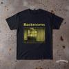 Футболка с фильмом Backrooms, Футболка в стиле VHS-хоррор, Мерч-футболка с лиминальными Backrooms, Подарок в ретро-стиле Creepypasta, Винтажная футболка в стиле A24