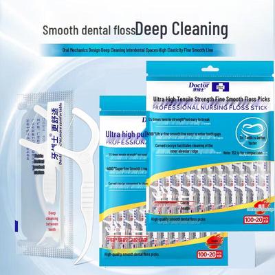 Доктор. Зубочистки с зубной нитью Denta Super High Tension