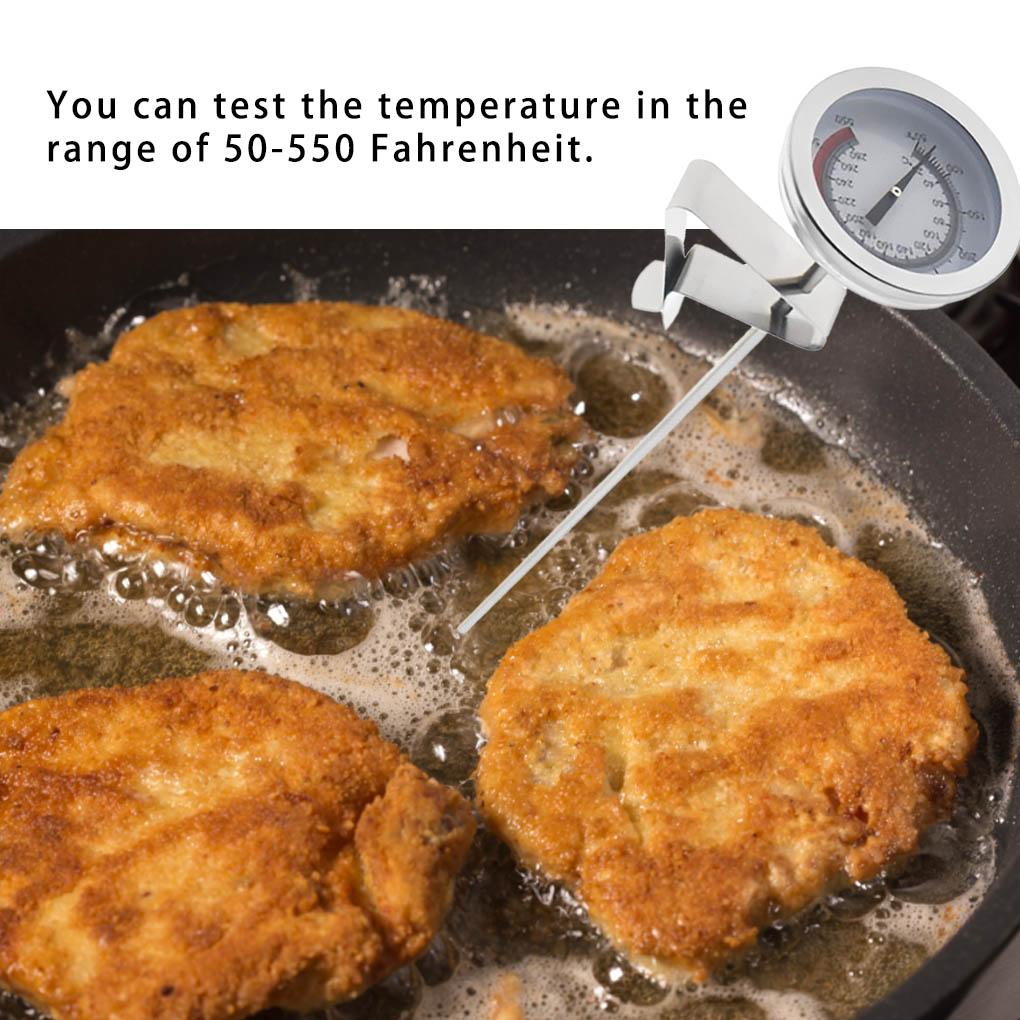 Stainless Steel Frying Food Grade Baking Oven Thermometer Bakeware Heat Resistant Handle Deep Fry Temperature Gauge Gadgets