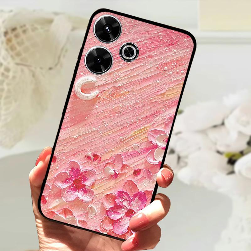 Чехол для Xiaomi Redmi 13 Модный Рисунок Матовое Покрытие Мягкий Силикон ТПУ Чехол для Телефона Для Xiaomi Poco M6 4G Ударопрочный Корпус Fundas