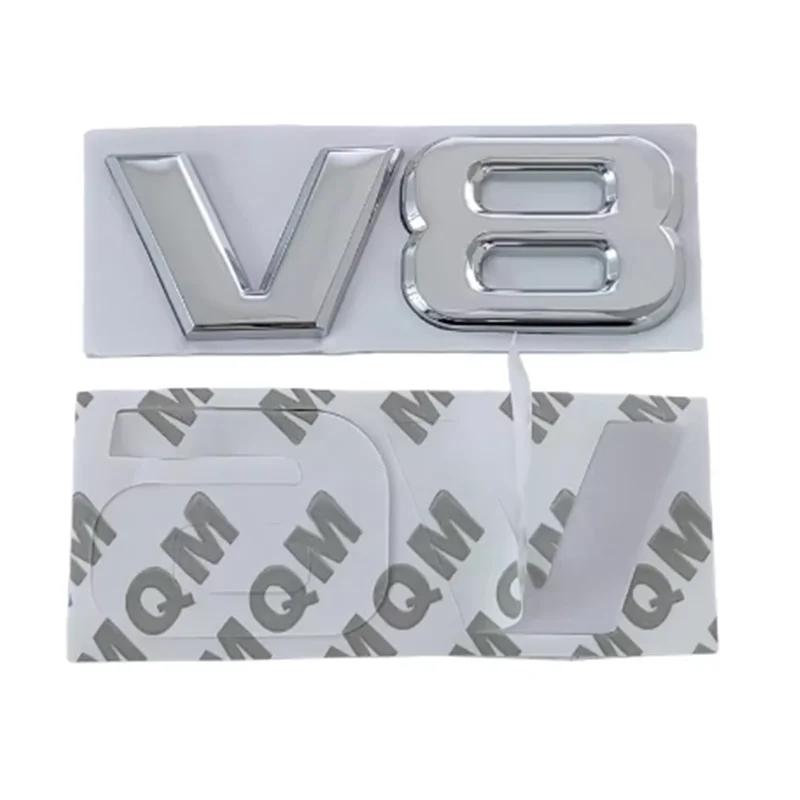 3D V8 Логотип Объем Двигателя Хромированный Значок Автомобиля Наклейка Авто Металлический Сплав Задний Багажник Боковое Крыло Эмблема Наклейка для Стайлинга Автомобиля