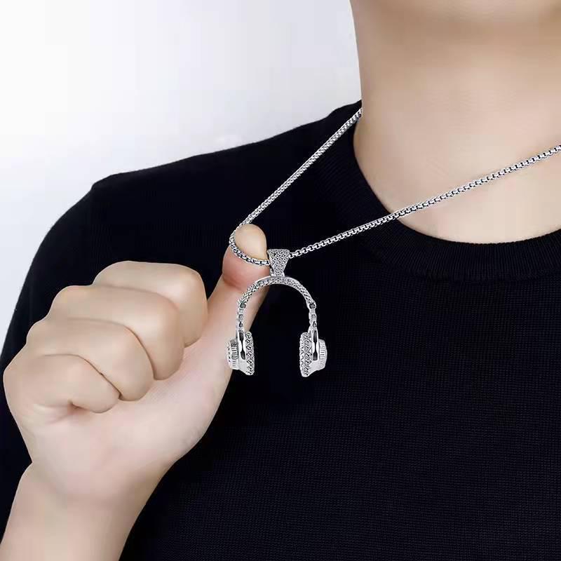 Серьга-ожерелье из титановой стали в корейском стиле: Модный хип-хоп кулон для мужчин, студентов и детей