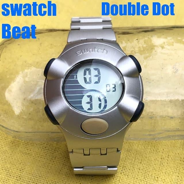 Б/у Супер редкие swatch Beat working double dot батарея заменена цифровые часы
